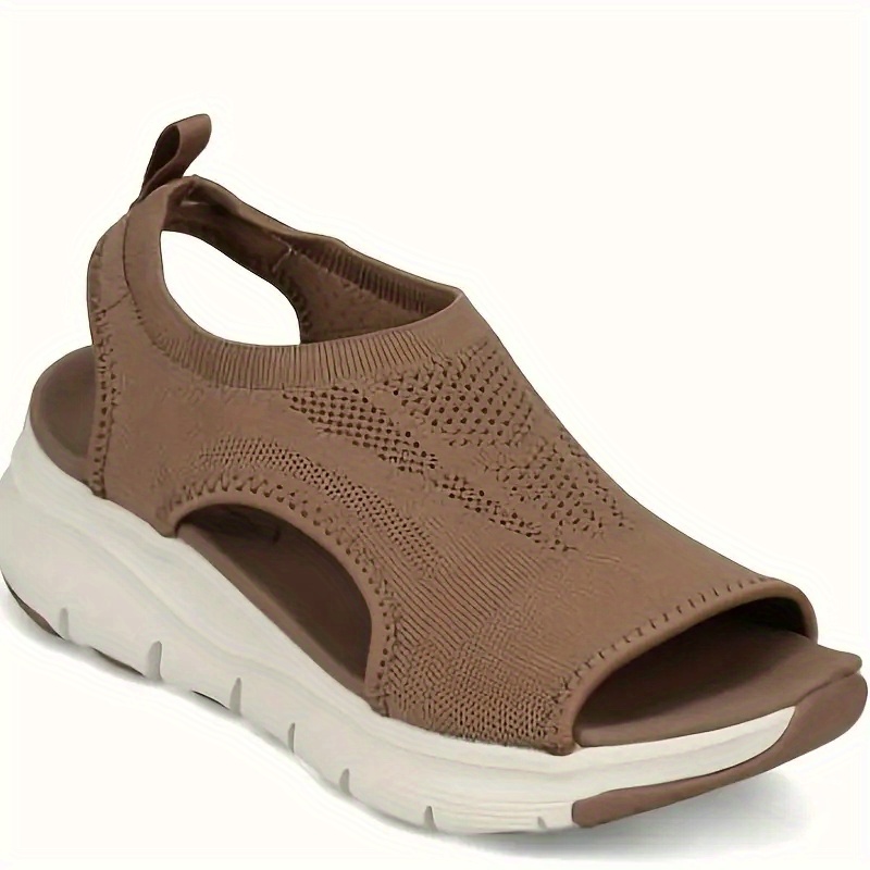 womens knitted wedge sandals   toe cut out slip on shoes outdoor sports sandals Product details 6