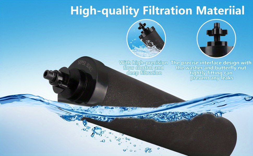 2pcs gravity water filter system and replacement carbon block filter for stainless steel countertop purifying element details 3