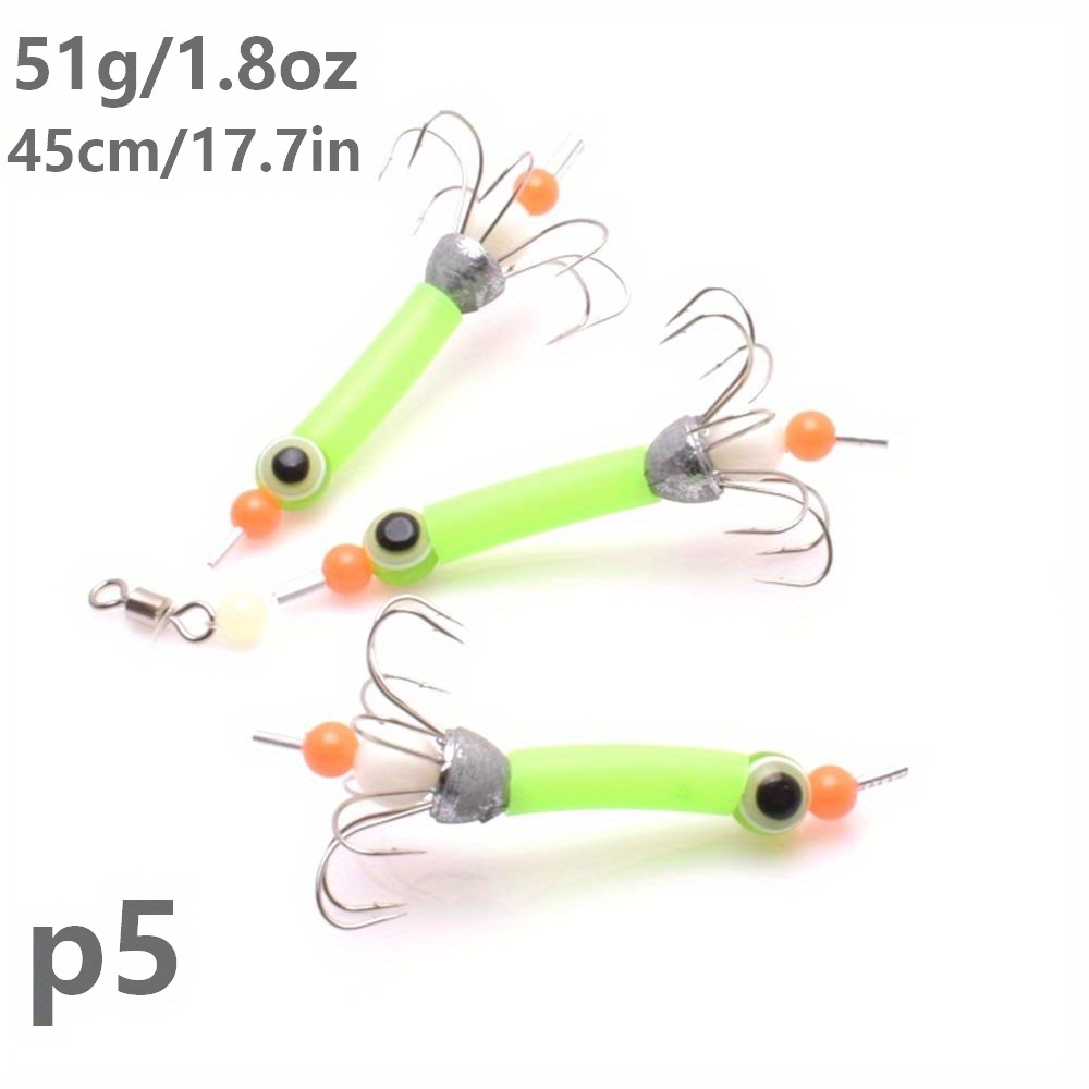 Pre-Rigged Luminous Squid Jig for Night Fishing Saltwater - Dr