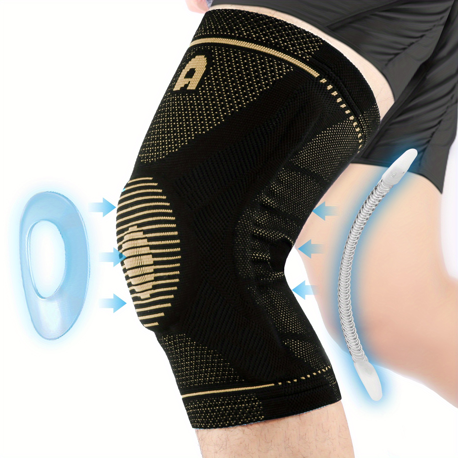 Knee Compression Sleeve Patella Gel Pads Side Stabilizers - Temu Canada