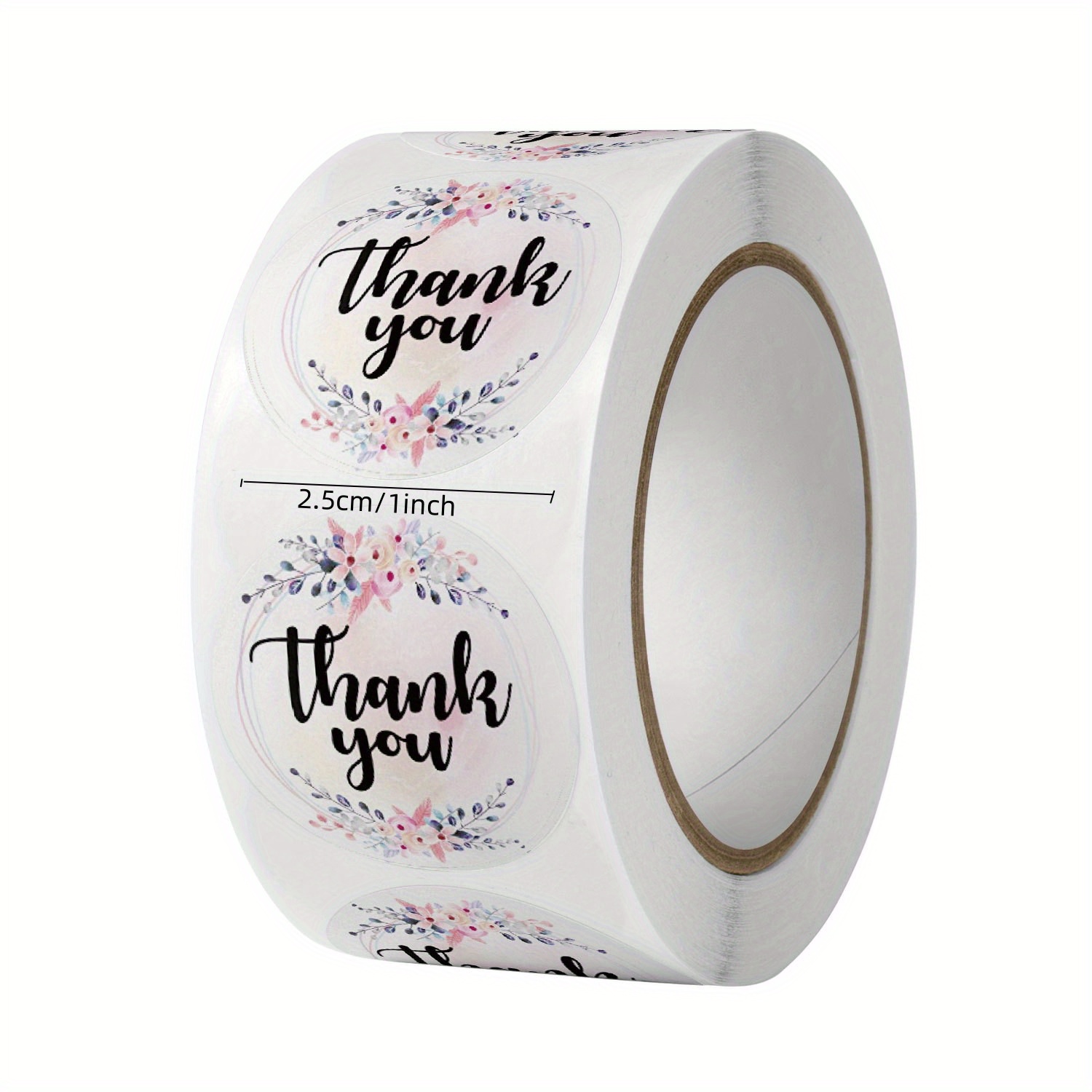 500pcs Roll Circular Roll Flower Thank You Sticker Wedding Decoration ...