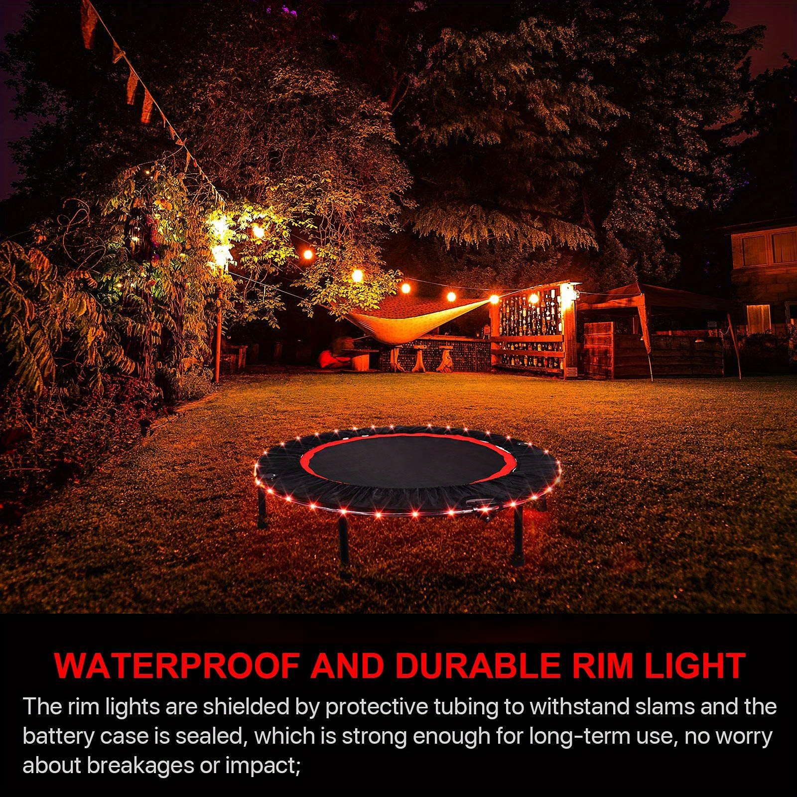 1pc led trampoline lights remote control trampoline rim led light for trampoline 16 color change by yourself waterproof super bright to play at night outdoors good gift for kids details 4