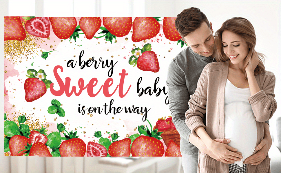 Backdrop strawberry Baby - Temu