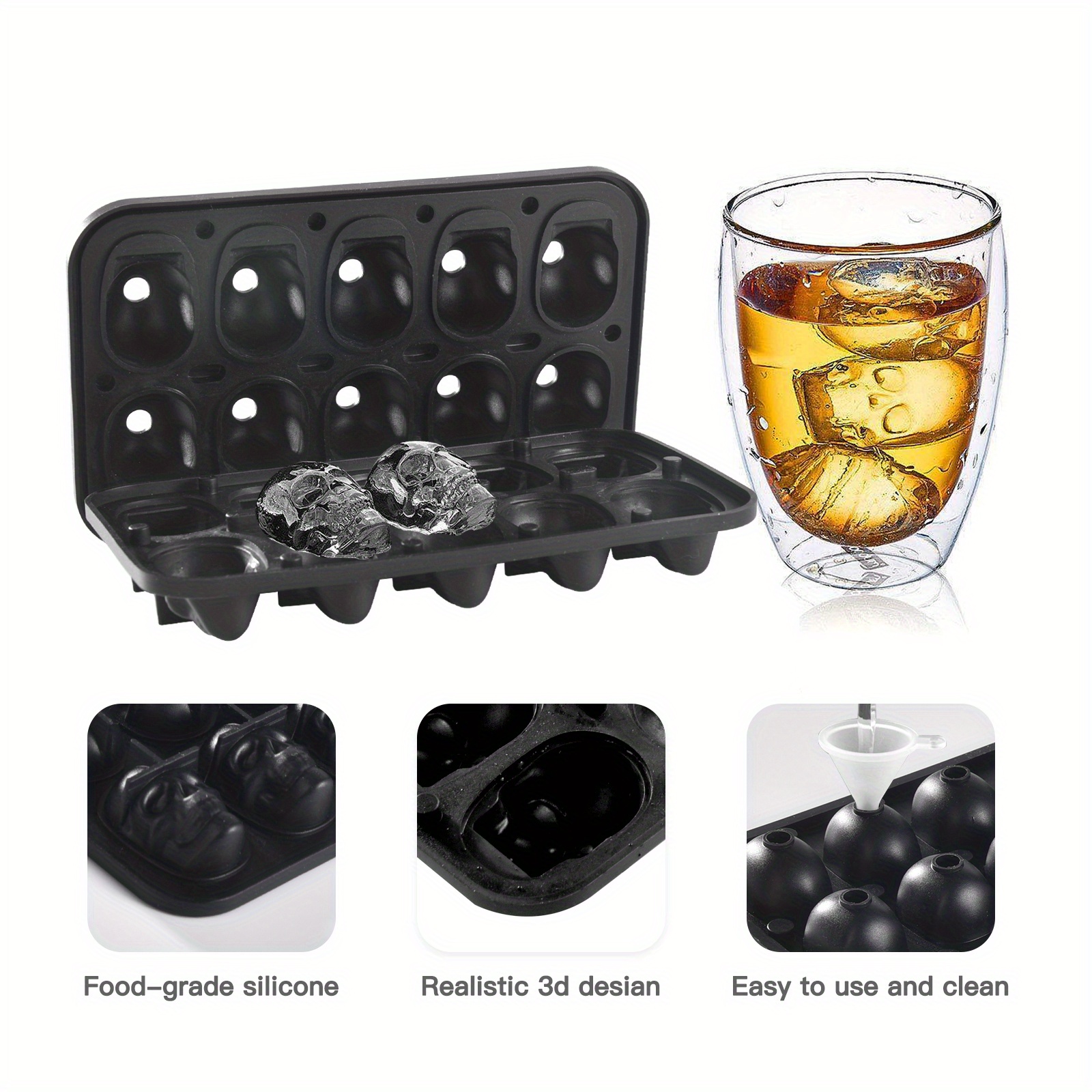 Skeleton Ice Tray Mold Resin Mold For Skull Decorative Cake - Temu