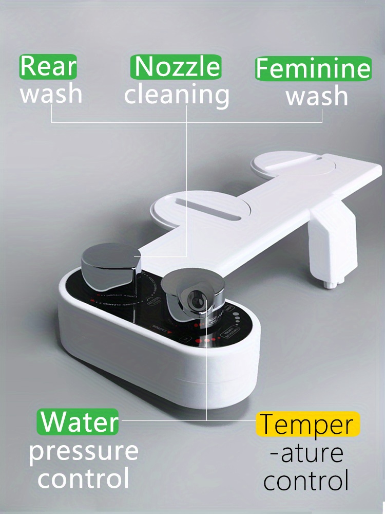 *** Bidet Attachment For Toilet Seat Hot And Cold Dual Nozzle Cleaning  Sprayer Shattaf Warm Water Pressure Driving Non-electric