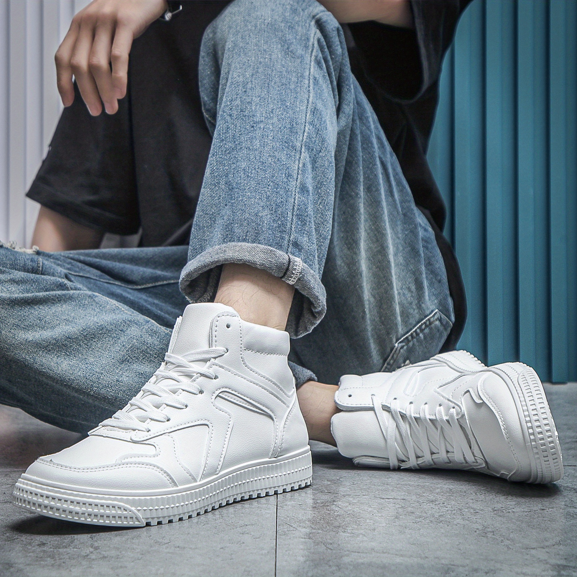 Men's Trendy Mid Top Basketball Shoes, Durable Non-Slip Athletic Shoes For Youth Teenager
