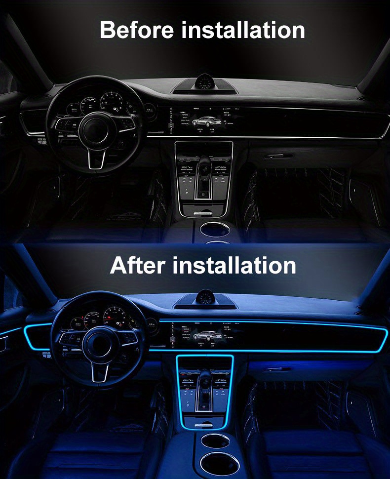 Striscia LED Interni Auto 3M Luce Decorativa Atmosfera Tagliabile Rosso  03036