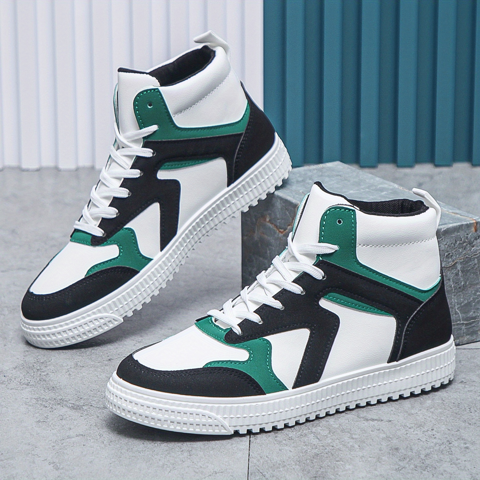 Men's Trendy Mid Top Basketball Shoes, Durable Non-Slip Athletic Shoes For Youth Teenager