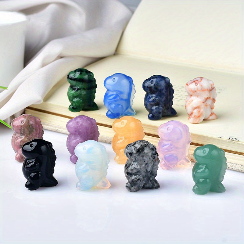 2pcs Opalite Dinosaur Crystal Carving, Christmas Gift