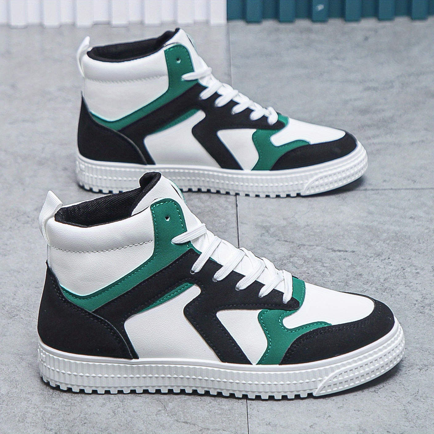 Men's Trendy Mid Top Basketball Shoes, Durable Non-Slip Athletic Shoes For Youth Teenager
