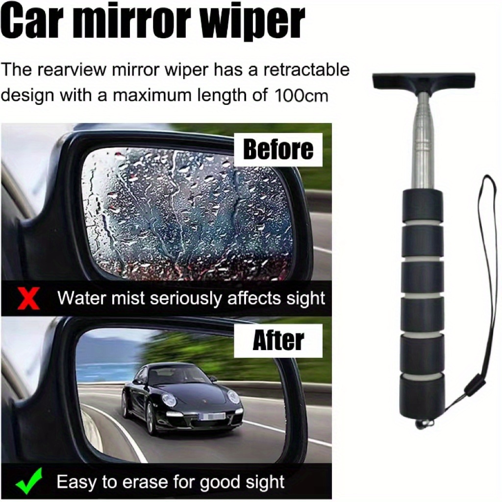 100cm/39.37in Retractable Car Mirror Wiper - The Ultimate Cleaning Tool for  Your Car Mirrors!