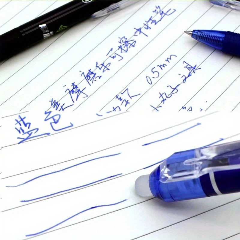 1 bolígrafo borrable de 0.020 in, tinta neutra, punta de aguja, 4 colores,  oficina, escuela, estudiante, escritura, dibujo, papelería (azul)
