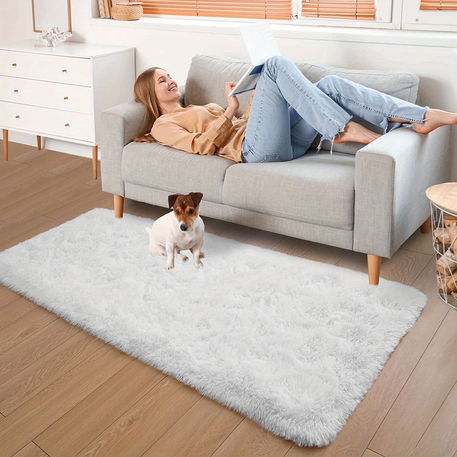 12x18 ft Extra Large Indoor Rug Modern Fluffy Area Rug Soft Plush Throw  Carpet Living Room Floor Cover Bedroom Floor Carpet Non-Slip Non-Shedding  Home