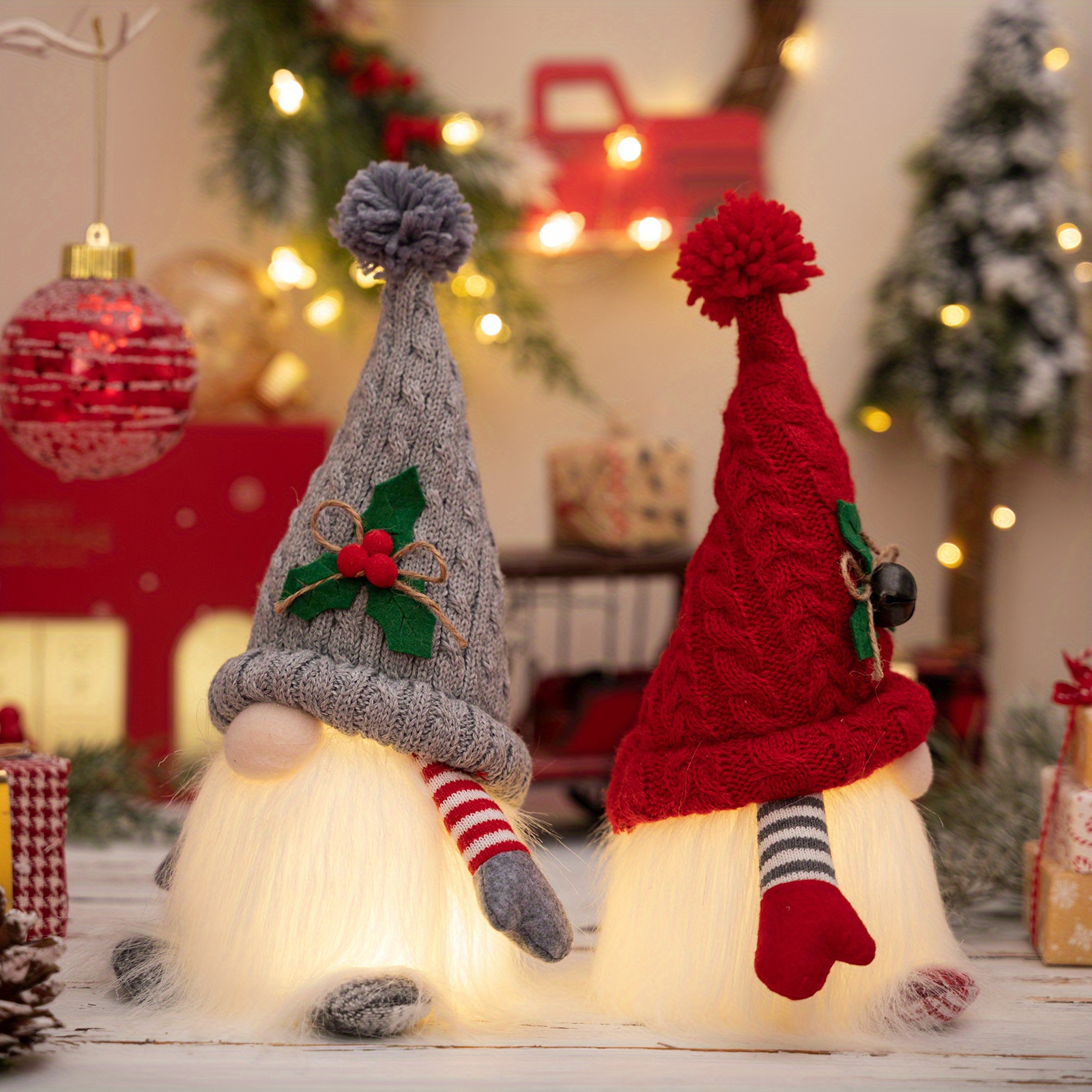 Lighted Christmas Gnomes Plush Decorations Gnomes Decor Temu