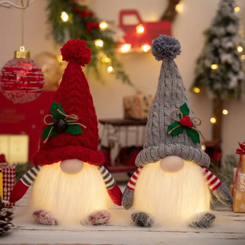 Lighted Christmas Gnomes Plush Decorations Gnomes Decor - Temu
