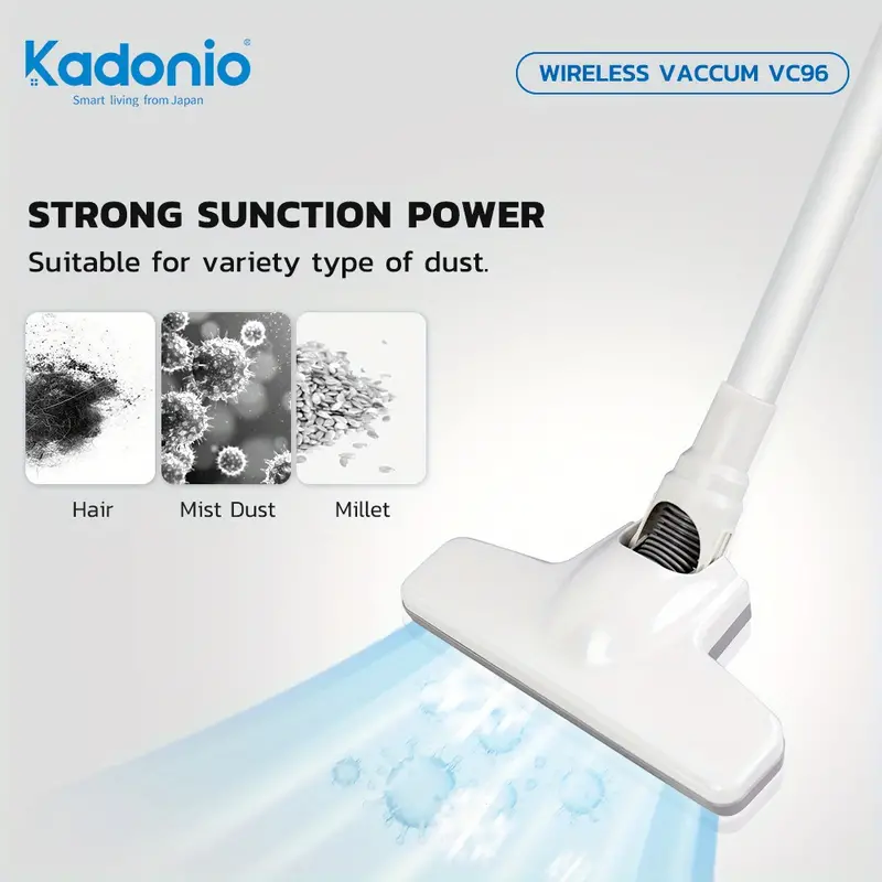 kadonio cordless vacuum cleaner 16000kpa high suction built in battery lightweight handheld 4 in 1 wireless vacuum for home car details 11