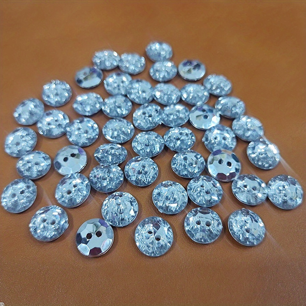 E-shop 50 Stück Runde Acryl Strass Knopf Kleidung Taschen Dekorative Zubehör DIY Handwerk 1.2cm