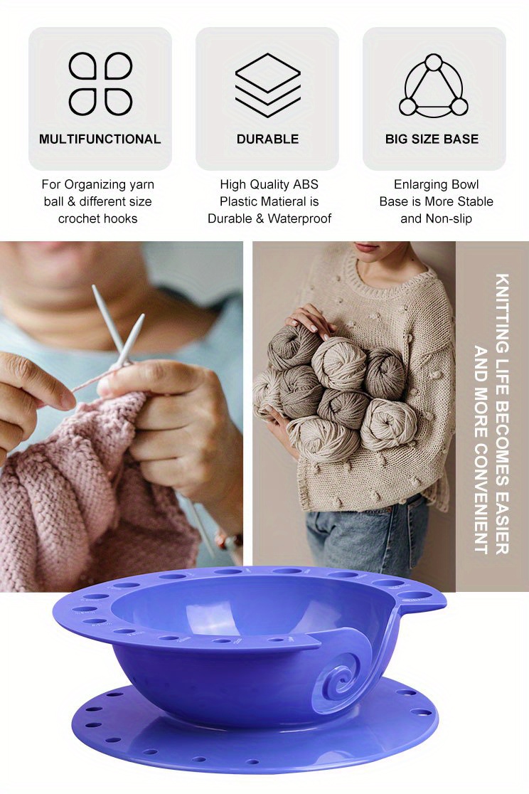 Yarn Bowl Clear Transparent with Cover - Home Wool Storage ABS  Knitting Tools - Yarn Bowls for Crocheting - Crochet Bowl - Yarn Ball  Holder - Plastic Yarn Bowl - Knitting