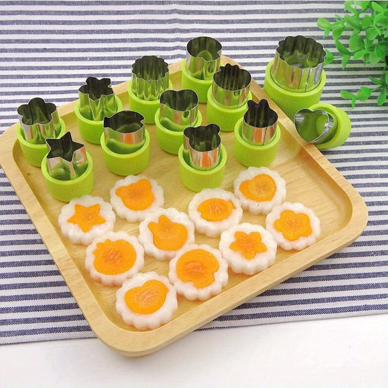 set vegetable cutter shapes set stainless steel cookie cutters fruit stamps molds chocolate cutters cake decorating molds salad making tools baking tools kitchen gadgets kitchen accessories home kitchen items details 3