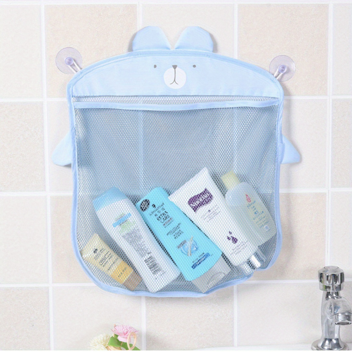 organize your kids bathroom with this cute cartoon grid hanging bag christmas gift halloween gift thanksgiving gift blue 7