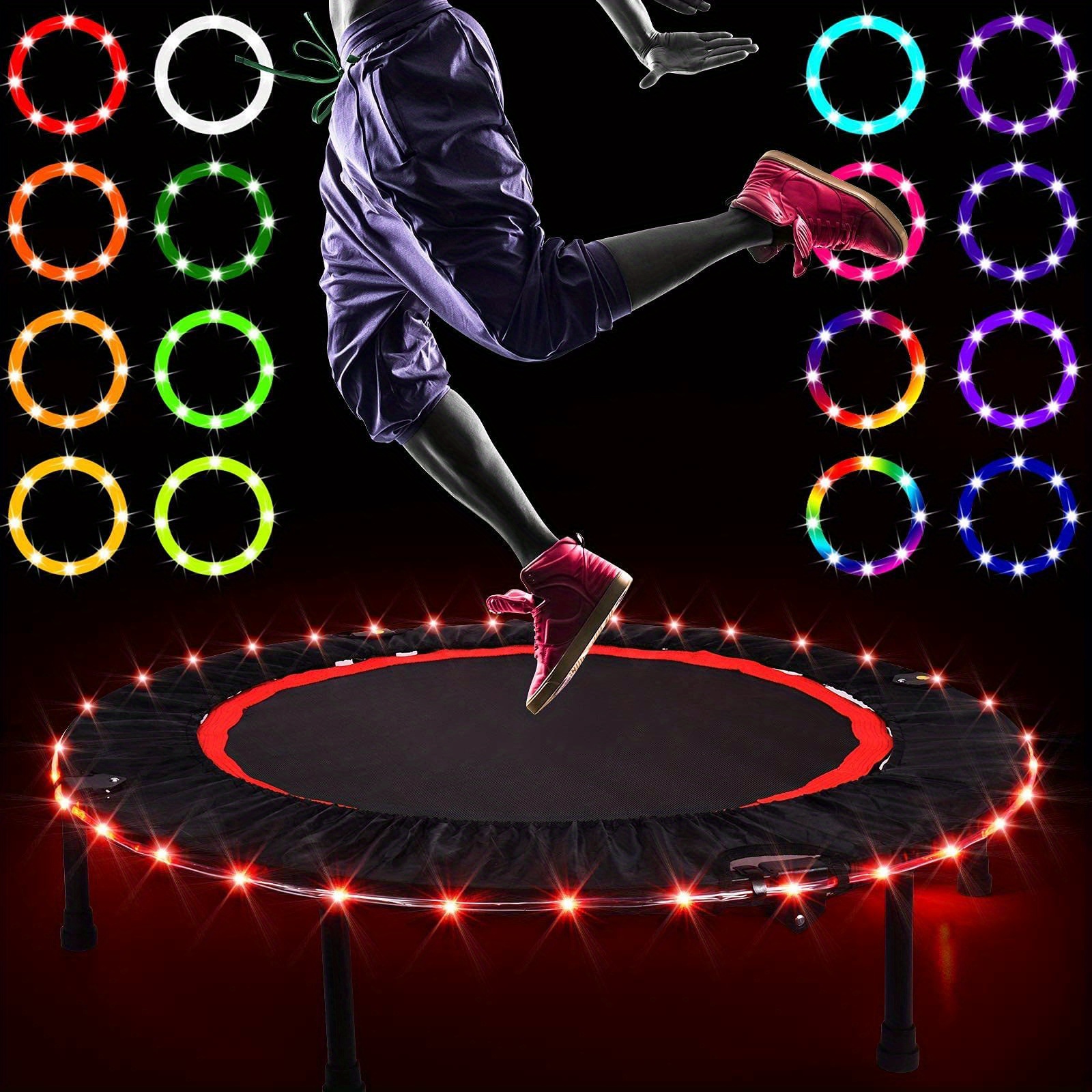 1pc led trampoline lights remote control trampoline rim led light for trampoline 16 color change by yourself waterproof super bright to play at night outdoors good gift for kids details 3