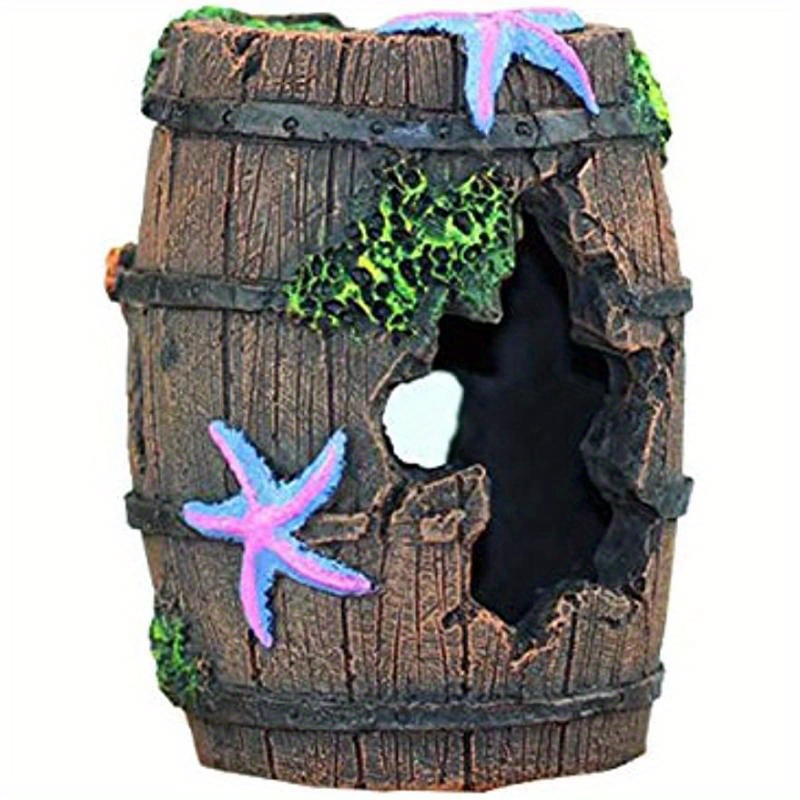 

Underwater Hideout Aquarium Decorations - Realistic Plastic Plants And Fish Cave For A Natural Habitat