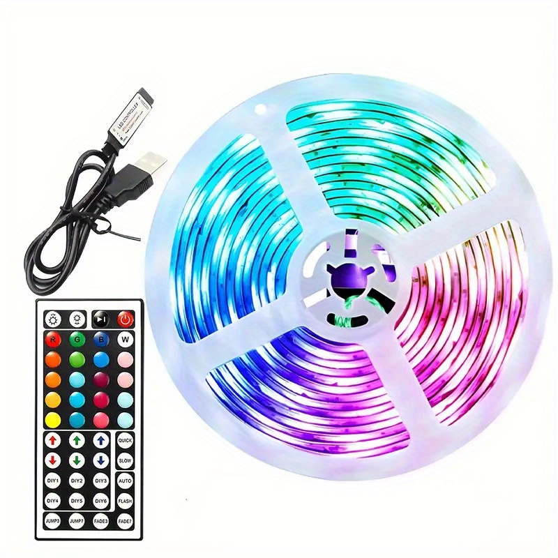 1 Pieza Tira De Luz Led Azul De 60leds/m Con Enchufe Usb Dc5v, De Un Solo  Color, Adecuada Para Tv, Computadora, Iluminación Trasera, Dormitorio, Bar ( sin Control Remoto), Mode de Mujer