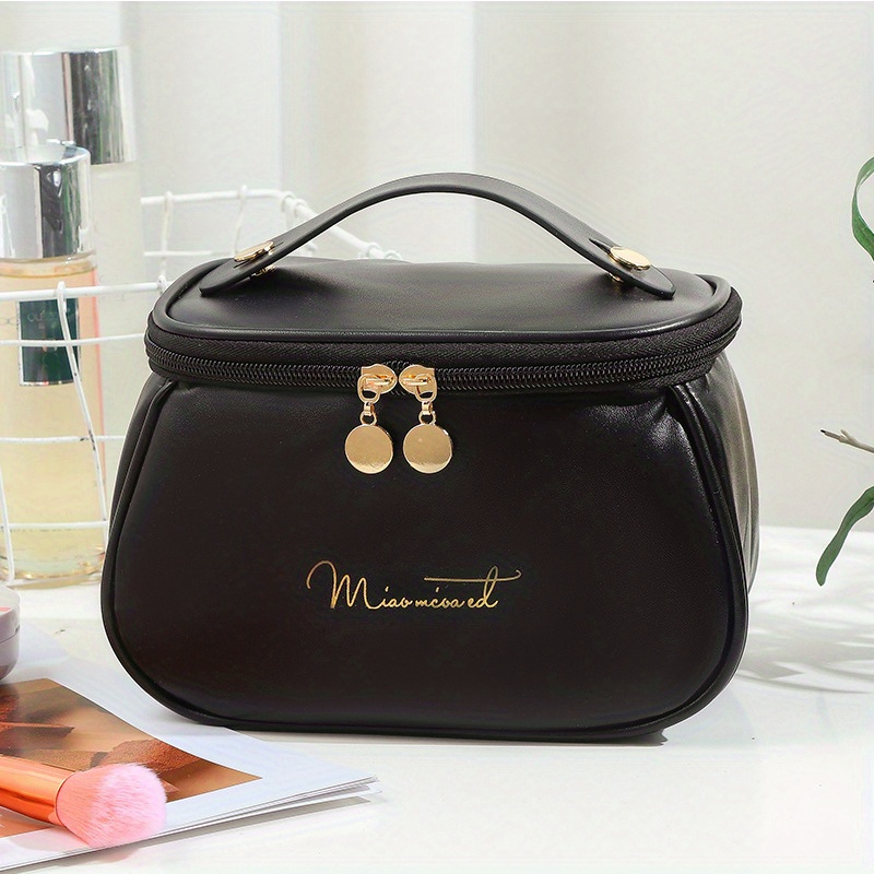 Large Capacity Travel Cosmetic Bag Makeup Organizer with Handle Zipper