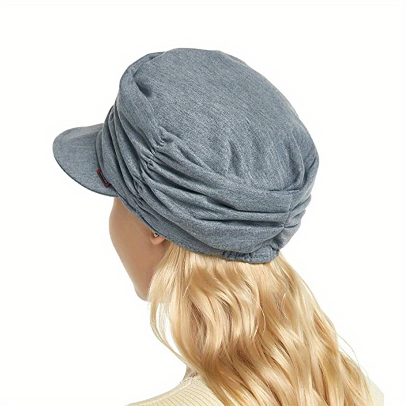 Korean Style Newsboy Hat Lightweight Ruched Soft Brim Flat Fold Casual  Elastic Sports Beret For Women - Temu