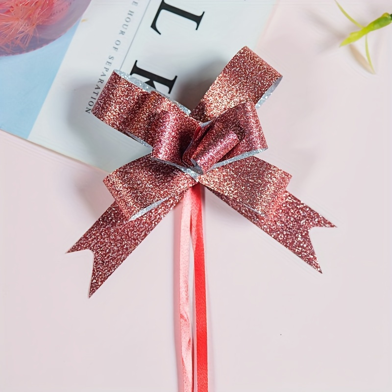  6 Pieces Large Pull Bows, Pink Gift Bow, 6 inches, Christmas,  Party Birthday Gift Bow, Wedding Ribbon Bows for Wrapping Boxes or Baskets  Decorations, Valentine's Day Gift Decorations Bow : Health