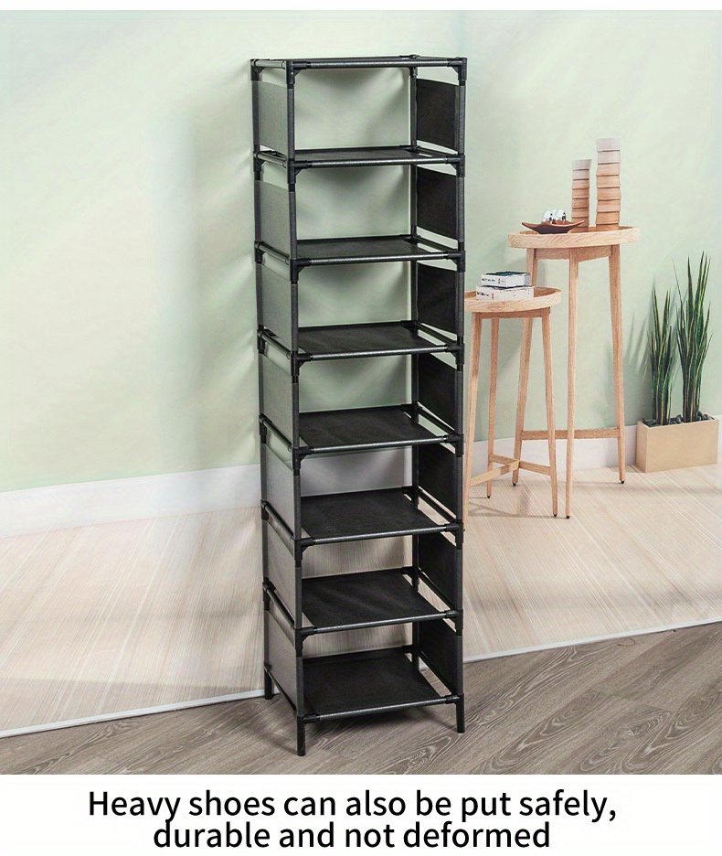 8 Tiers Shoe Rack Vertical Narrow Shoe Shelf Storage Organizer