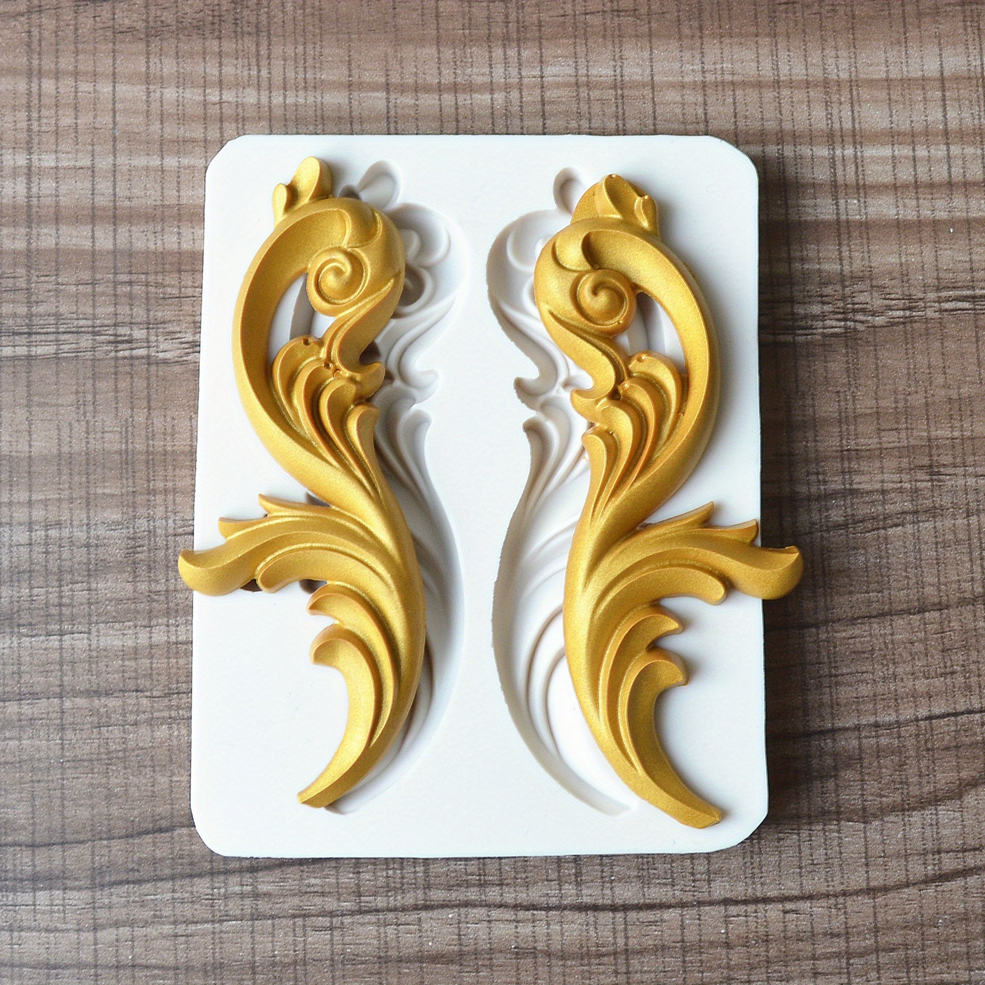 Image of 1pc, Vintage Baroque Scroll Chocolate Mold - 3d Silicone Mold For Diy Cake Decorating And Baking - Perfect For Fondant And Candy Making - Kitchen Gadgets And Accessories
