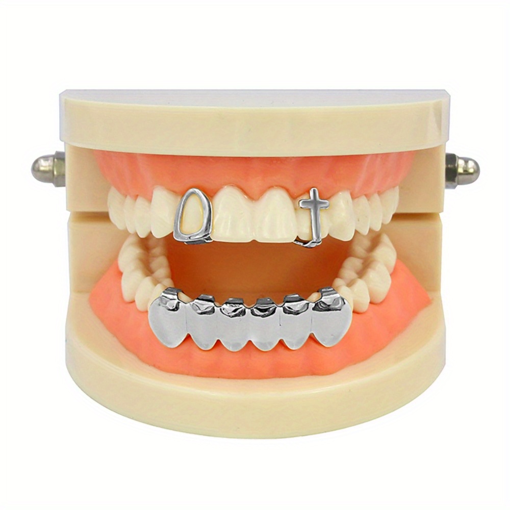 3pcs Golden Silvery Rose Golden Teeth Grillz Set