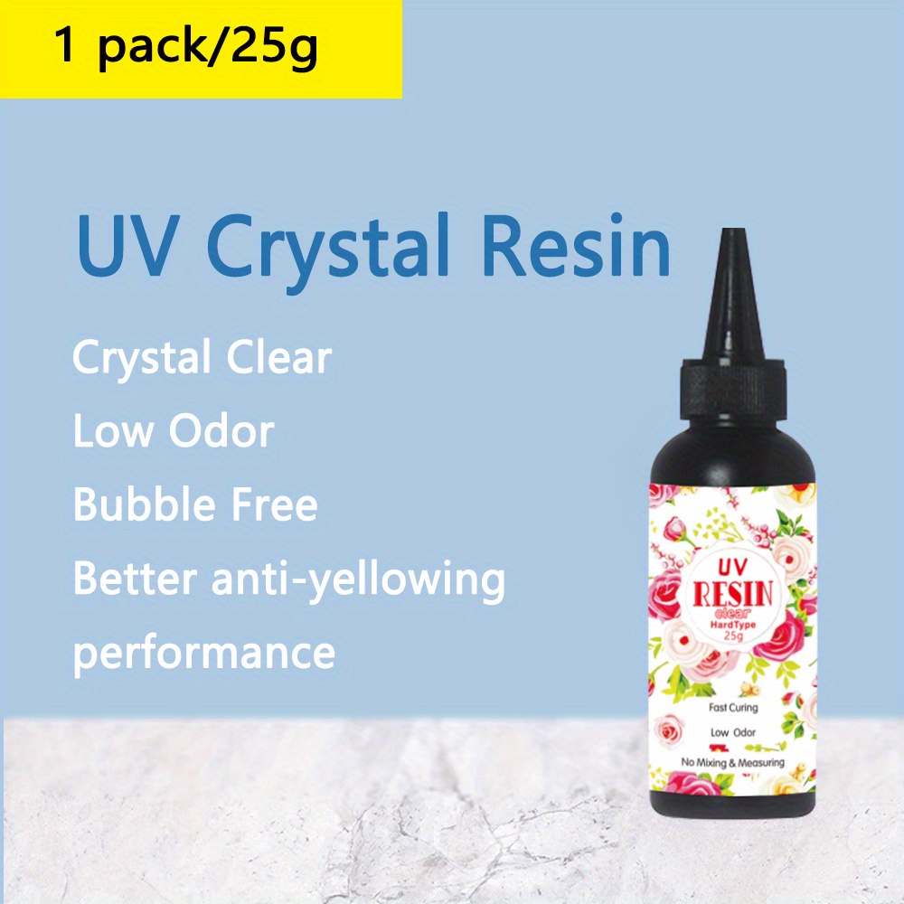 UV Cure Resin | Hard Type Sunlight Curing Resin | Ultraviolet Cured Resin |  Solar Activated Resin | Kawaii Resin Crafts (25g / Transparent Clear /