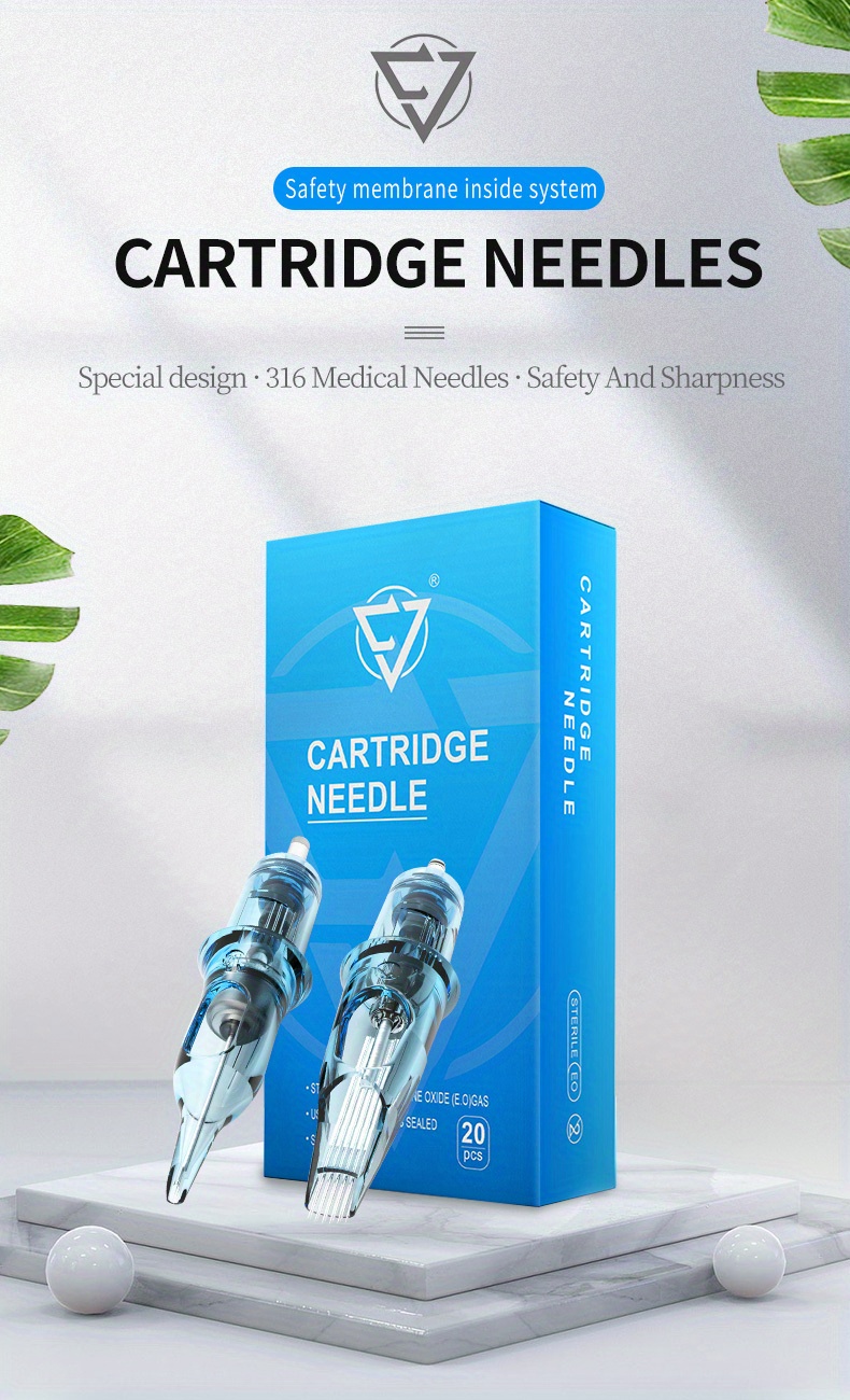 20Pcs Ambition Tattoo Needle Cartridges RL RS M1 RM Disposable  Semi-Permanent Eyebrow Needles For Cartridge Tattoo Machine Pen