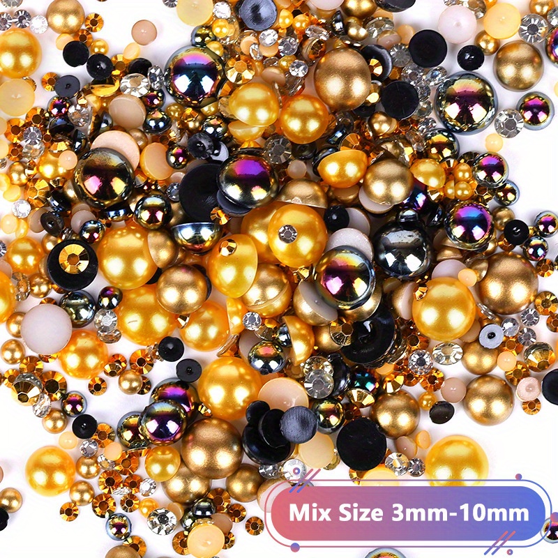 Pearlized Finish Rhinestones Mix Color Round Shape 3mm Size 1440