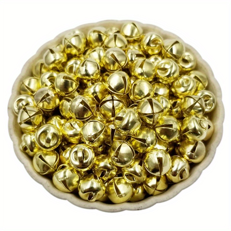 Metal Jingle Bells For Christmas Decoration 10mm Of 100pcs Golden