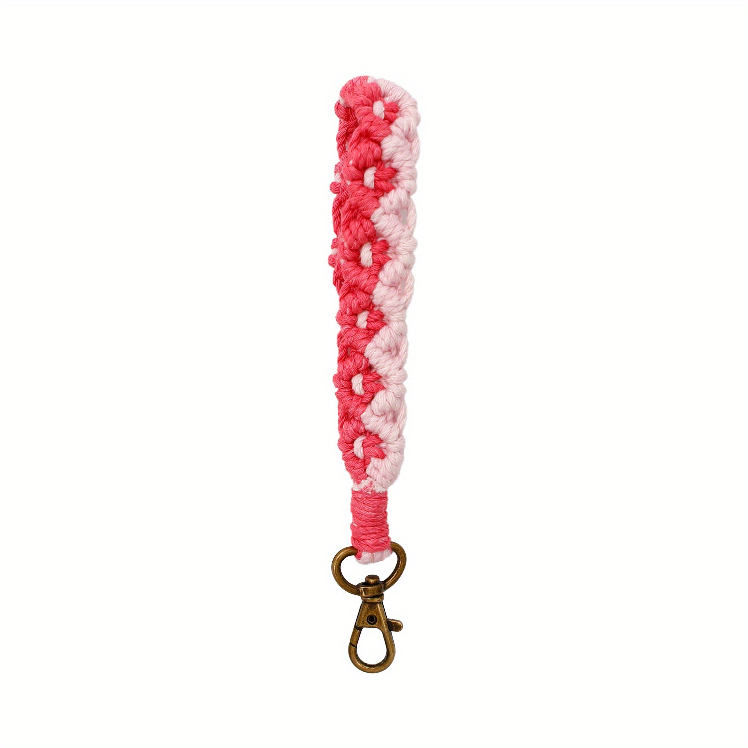 Floral Braided Wristlet Key Chain –