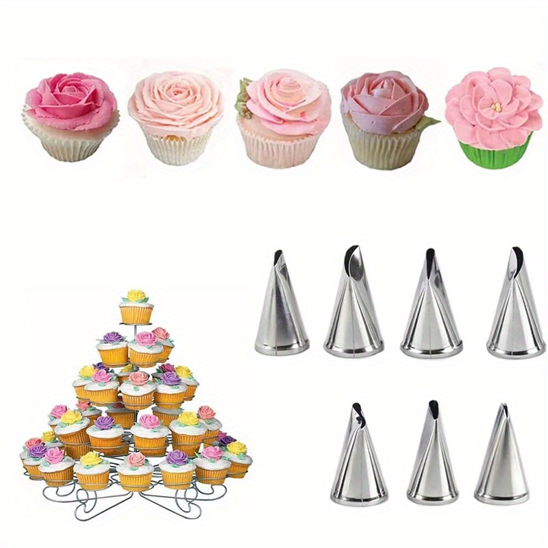 7шт профессиональный набор для украшения тортов, элегантные металлические насадки для кондитерских изделий для дизайна из фонтана, для потрясающих тортов, принадлежности для украшения тортов, детали 1