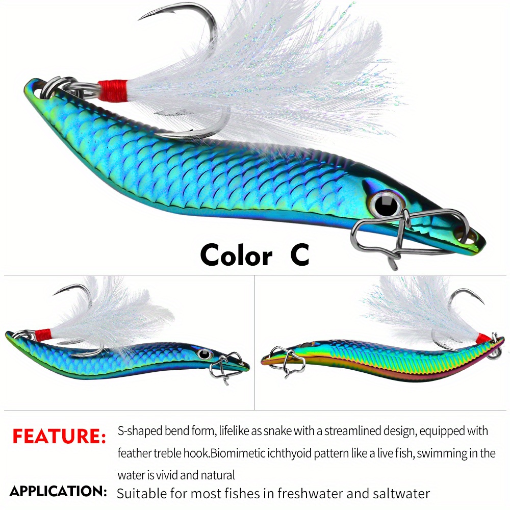 Leadingstar 16g Alloy Lifelike Fake Bait Artificial Spinner Fish-Shaped Sequins Anti-Hanging Baits Fishing Tackle Fishing Gear Accessories Other