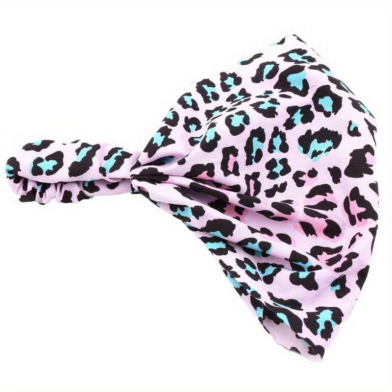 Leopard Pattern Head Band Wide Brimmed Head Hoop Stretchy Headdress
