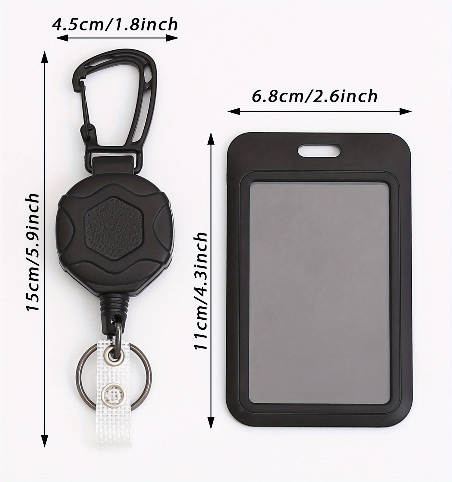 Heavy Duty Retractable Badge Reel Keychain Badge Holder - Temu