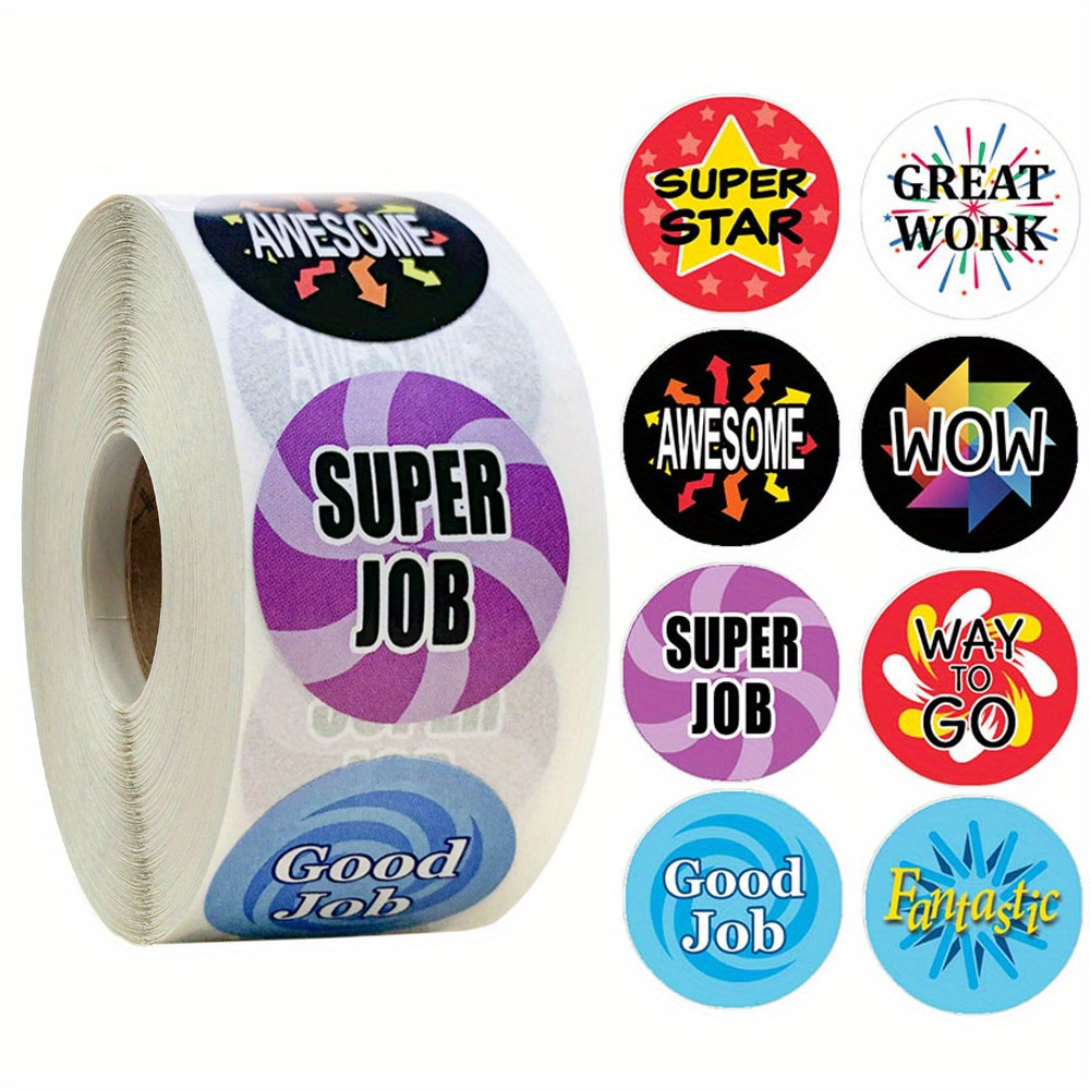 500PCS Incentive Stickers for Kids,1 Inch Reward Stickers in 8