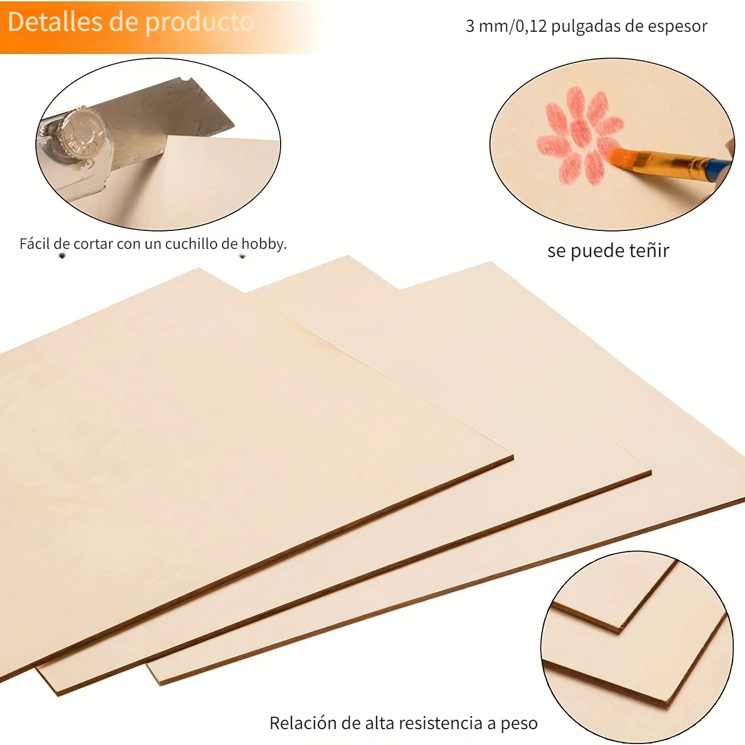 Paquete de 12 hojas de madera de tilo para manualidades, 12 x 20 x 1/8  pulgadas, hojas de madera contrachapada de 0.118 in de grosor con  superficies