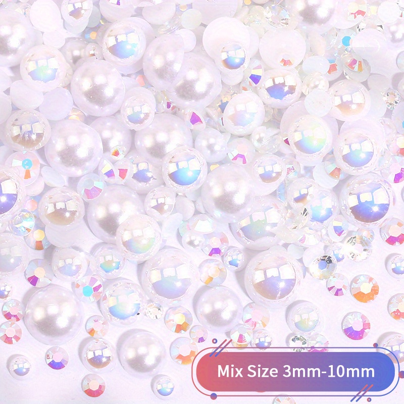 Mixed Size Half Pearl Rhinestones For Crafts 3mm Resin - Temu