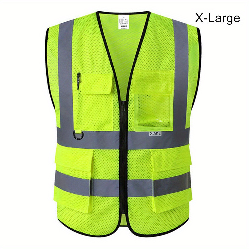 Mesh High Visibility Reflective Safety Vest Pockets - Temu