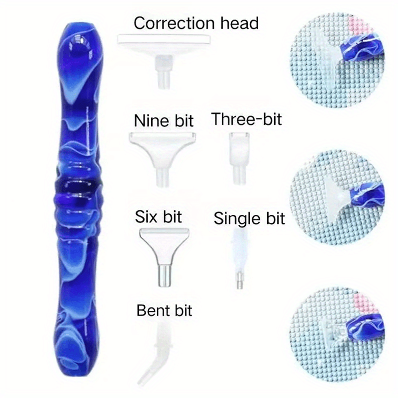 Image of 5d Diamond Painting Pen Resin Point Diamond Pen Handmade Diamond Heads Multi Pen Tip Accessories Set Nail Tool