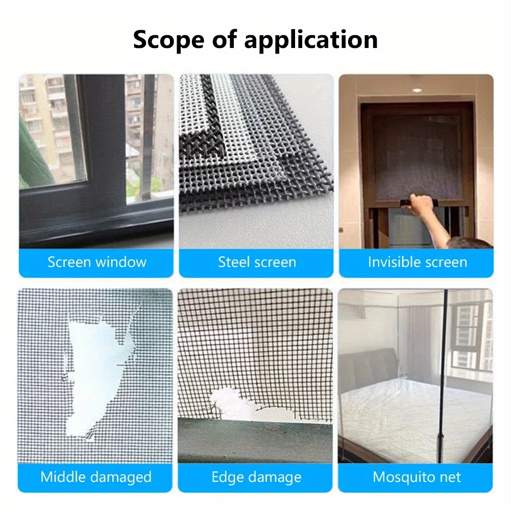 12pcs window screen   patch kit repair patch screen door mesh patch hole patch door and window mosquito repellent patch self   and cuttable screen   patch details 1