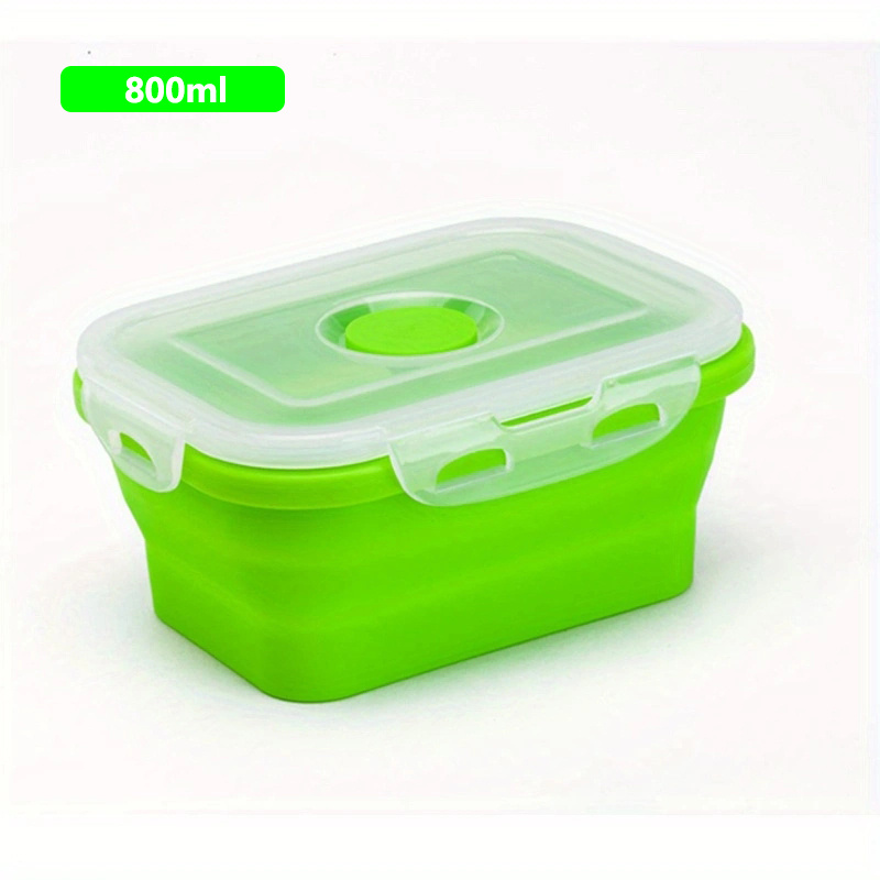 1pc Folding Silicone Insulated Lunch Box Collapsible Portable Round Bento  Box For Office Workers Leakproof Food Storage Container With Bpa Free  Airtight Plastic Lid Microwave And Freezer Safe Home Kitchen Supplies