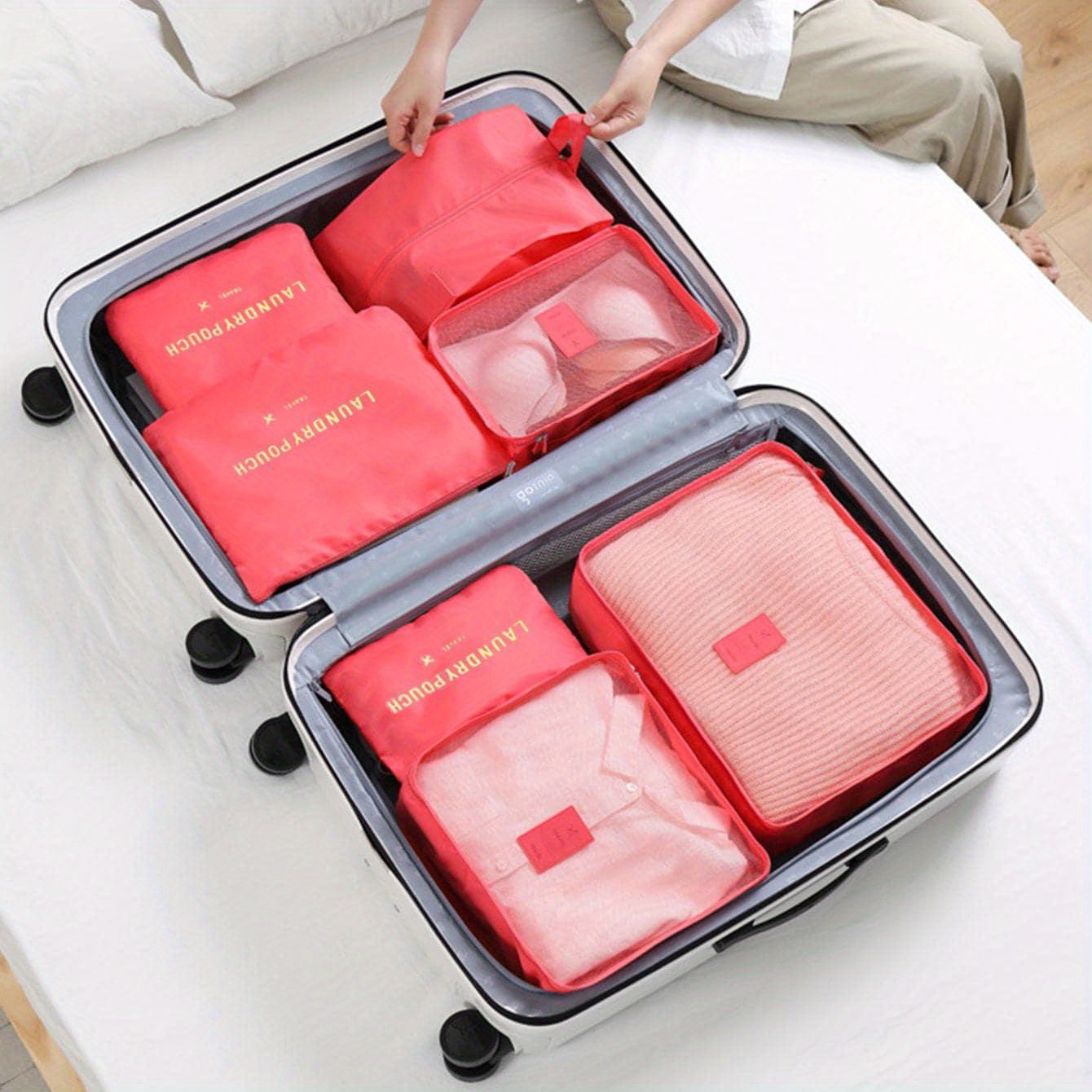 DIMJ Juego de 8 cubos de equipaje para viaje, juego de bolsas organizadoras  de maleta, cubos de viaje ligeros para maleta, organizadores de equipaje